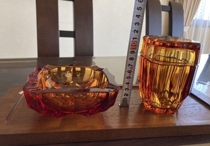 Amazon.co.jp: 佐々木ガラス クリスタル灰皿セット 応接セット